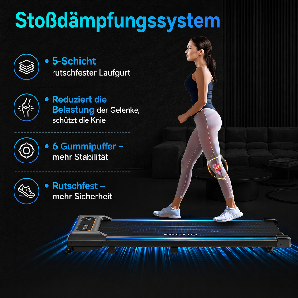 YAGUD Walking Pad – 5-Schicht Laufband